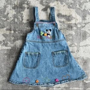 Vintage Mickey Denim Dress Overalls